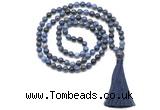 GMN8535 8mm, 10mm dumortierite 27, 54, 108 beads mala necklace with tassel