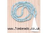 GMN8704 Hand-Knotted 8mm, 10mm Matte Amazonite 108 Beads Mala Necklace