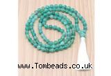 GMN8829 Hand-Knotted 8mm, 10mm Peafowl Agate 108 Beads Mala Necklace