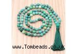 GMN8830 Hand-Knotted 8mm, 10mm Grass Agate 108 Beads Mala Necklace