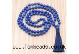 GMN8844 Hand-Knotted 8mm, 10mm Lapis Lazuli 108 Beads Mala Necklace