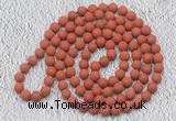 GMN914 Hand-knotted 8mm, 10mm matte red jasper 108 beads mala necklaces