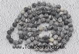 GMN915 Hand-knotted 8mm, 10mm matte black water jasper 108 beads mala necklaces
