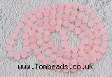 GMN929 Hand-knotted 8mm, 10mm matte rose quartz 108 beads mala necklaces