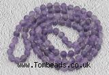 GMN930 Hand-knotted 8mm, 10mm matte amethyst 108 beads mala necklaces