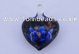 LP01 16*30*38mm heart inner flower lampwork glass pendants