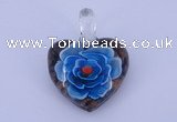 LP04 16*30*38mm heart inner flower lampwork glass pendants