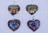 LP31 12*35*44mm heart inner flower lampwork glass pendants