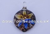 LP37 13*30*43mm heart inner flower lampwork glass pendants
