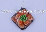 LP66 13*40*50mm diamond inner flower lampwork glass pendants