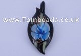 LP84 13*26*58mm leaf inner flower lampwork glass pendants