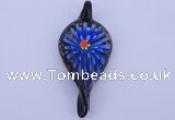 LP92 11*27*62mm leaf inner flower lampwork glass pendants