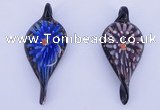 LP93 11*28*63mm leaf inner flower lampwork glass pendants