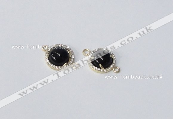 NGC1013 10mm flat round agate gemstone connectors wholesale