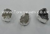 NGC102 18*25mm - 25*35mm freeform druzy agate connectors wholesale