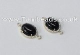 NGC1025 10*14mm oval agate gemstone connectors wholesale