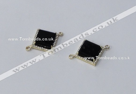 NGC1032 12*12mm diamond agate gemstone connectors wholesale