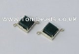 NGC1033 12*12mm diamond agate gemstone connectors wholesale