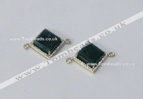 NGC1033 12*12mm diamond agate gemstone connectors wholesale