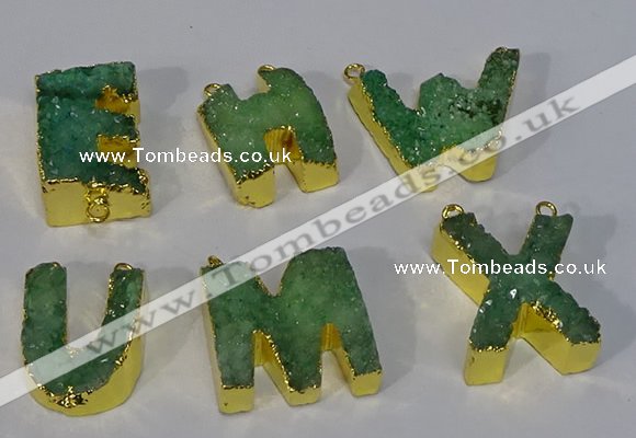 NGC1070 20*25mm - 25*30mm letter druzy agate connectors wholesale