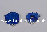 NGC1081 15*20mm - 30*35mm freeform druzy agate connectors wholesale