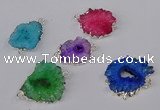 NGC1082 15*20mm - 30*35mm freeform druzy agate connectors wholesale