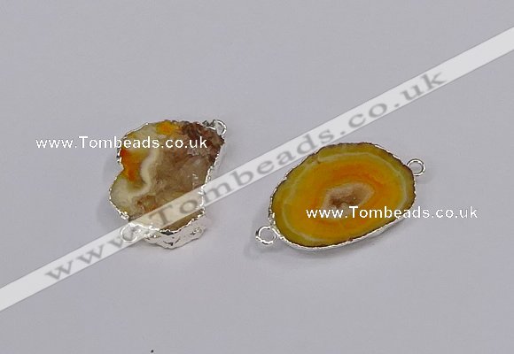 NGC1086 18*25mm - 25*35mm freeform druzy agate gemstone connectors