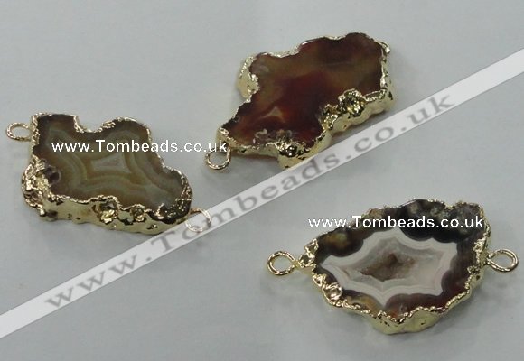 NGC111 20*30mm - 35*40mm freeform druzy agate connectors wholesale