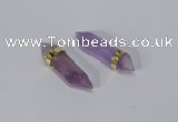 NGC1128 8*40mm - 10*35mm sticks amethyst connectors wholesale