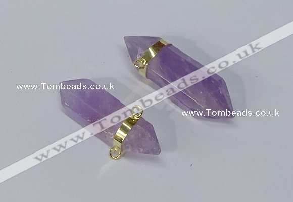 NGC1129 12*40mm - 12*45mm sticks amethyst connectors wholesale