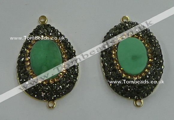 NGC1133 25*35mm freeform Australia chrysoprase connectors wholesale