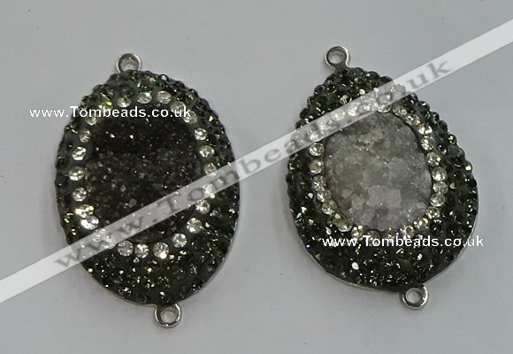NGC1142 25*35mm freeform druzy agate connectors wholesale