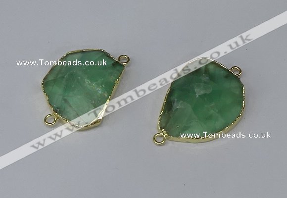 NGC1150 20*30mm - 30*35mm freeform green fluorite connectors