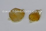 NGC1152 20*30mm - 30*35mm freeform citrine gemstone connectors