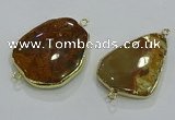 NGC1156 25*35mm - 30*40mm freeform ocean agate connectors