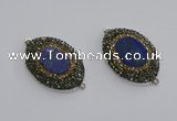 NGC1160 25*35mm oval lapis lazuli gemstone connectors wholesale