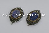 NGC1162 25*35mm freeform lapis lazuli gemstone connectors wholesale