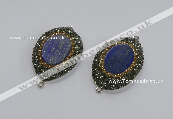 NGC1162 25*35mm freeform lapis lazuli gemstone connectors wholesale