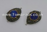 NGC1165 25*35mm teardrop lapis lazuli gemstone connectors wholesale