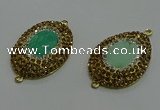 NGC1170 25*35mm freeform lapis lazuli gemstone connectors wholesale