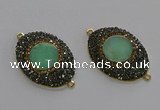 NGC1175 25*35mm oval Australia chrysoprase connectors wholesale