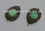 NGC1176 25*35mm teardrop Australia chrysoprase connectors wholesale