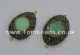 NGC1177 25*35mm freeform Australia chrysoprase connectors wholesale