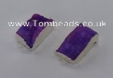 NGC1182 20*30mm - 22*35mm rectangle druzy agate connectors