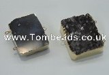 NGC120 30*40mm - 35*45mm rectangle druzy amethyst connectors