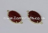 NGC1204 22*30mm oval agate gemstone connectors wholesale