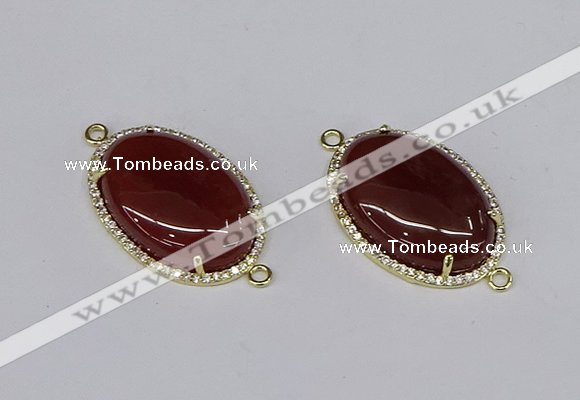 NGC1204 22*30mm oval agate gemstone connectors wholesale