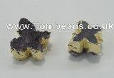 NGC121 20*25mm - 25*35mm butterfly druzy amethyst connectors