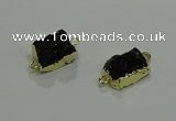 NGC1228 10*14mm - 12*16mm rectangle druzy agate gemstone connectors