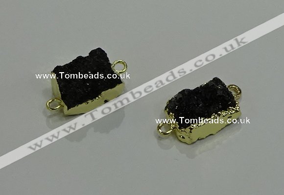 NGC1228 10*14mm - 12*16mm rectangle druzy agate gemstone connectors